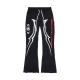 SMAKER FLAME FLARE SWEAT PANTS IN BLACK 