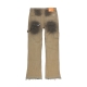 SPLASHED FLARE JEANS IN DIRT BROWN 