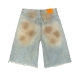 DISTRESSED WASHED BAGGY SHORT JEANS IN DIRT