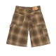 PLAID WASHED BAGGY SHORT