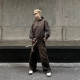 VINTAGE SMAKER WASHED SWEAT PANTS IN BROWN