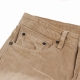EMBOSSED LOGO WASHED DENIM SHORT IN TAN