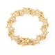 ICED OUT "FISHBONE" LINK BRACELET IN GOLD