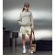 $MAKER4LIFE CHECKERED NYLON JACKET IN CREAM